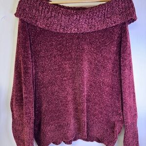 White House Black Market Burgundy Cowl Neck Sweater